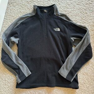 The North Face Black & Gray Half Neck Zipper Fleece Pullover Boys Large